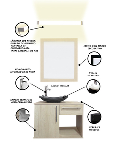 Gabinete Para Baño Con Lavabo AGATHA Con Lampara Y Espejo - comprar en línea