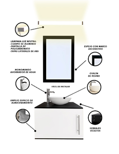 Gabinete De Baño Para Lavabo AGNES Con Lampara Y Espejo - comprar en línea