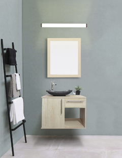 Gabinete Para Baño Con Lavabo AGATHA Con Lampara Y Espejo - Decomobil