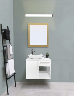 Gabinete Para Baño Con Lavabo AGATHA Con Lampara Y Espejo - Decomobil