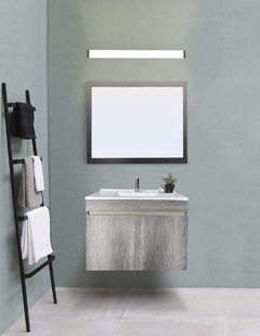 Gabinete De Baño Con Lavabo VINVENT Con Espejo Y Lampara - Decomobil