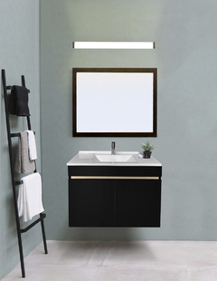 Gabinete De Baño Con Lavabo VINVENT Con Espejo Y Lampara