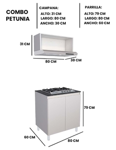 Cocina Integral Completa PETUNIA Con Parrilla Y Campana - tienda en línea