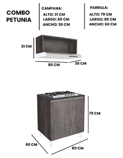 Cocina Integral Completa PETUNIA Con Parrilla Y Campana - tienda en línea