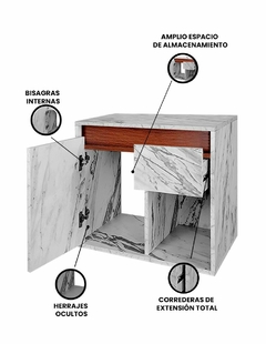 Gabinete Flotante Para Baño CARINA Sin Llave Ni Ovalín - comprar en línea