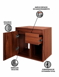 Gabinete Flotante Para Baño CARINA Sin Llave Ni Ovalín - Decomobil