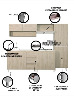 Cocina Integral OLIVO Con Parrilla Premium Minimalista