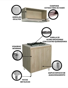 Cocina Integral Completa PETUNIA Con Parrilla Y Campana - Decomobil