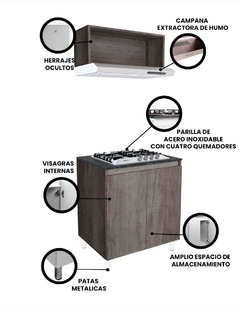 Cocina Integral Completa PETUNIA Con Parrilla Y Campana - Decomobil