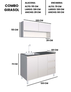Cocina Integral GIRASOL Con Alacena Inferior Y Superior