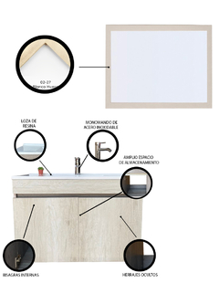 Gabinete Para Baño Con Espejo Decorativo JADE - Decomobil