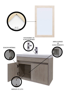 Gabinete Para Baño PIHA Con Espejo Decorativo - comprar en línea