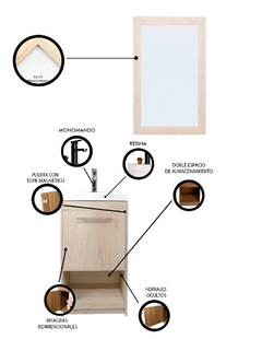 Gabinete Para Baño Con Espejo Decorativo PATTANI en internet