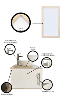 Imagen de Gabinete para Baño con Ovalin Y Espejo Decorativo ZÚRICH