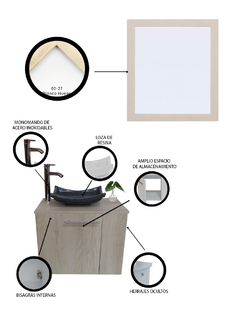 Gabinete Para Baño Derecho Con Espejo Decorativo VERNIER