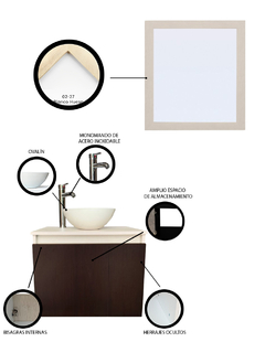 Gabinete Para Baño Con Ovalin Y Espejo Decorativo DELÉMONT - comprar en línea