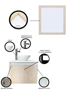 Gabinete Para Baño Con Ovalin Y Espejo Decorativo DELÉMONT - Decomobil