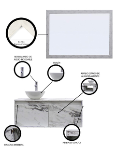 Gabinete De Baño Con Lavamanos Y Espejo Decorativo NYON - Decomobil
