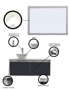 Gabinete De Baño Con Lavamanos Y Espejo Decorativo NYON - comprar en línea