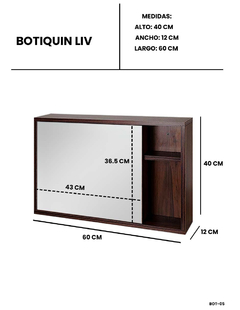 Imagen de Botiquín Con Espejo LIV Minimalista Para Baño