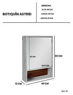 Imagen de Botiquin Organizador Con Espejo ASTRID Gabinete De Baño