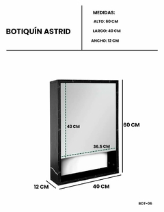 Botiquin Organizador Con Espejo ASTRID Gabinete De Baño - Decomobil