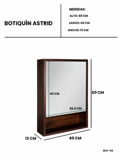 Imagen de Botiquin Organizador Con Espejo ASTRID Gabinete De Baño