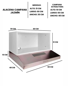 Campana Extractora Para Cocina JAZMIN Con Alacena - Decomobil