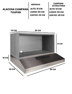 Imagen de Campana Extractora De Cocina TULIPAN Con Alacena