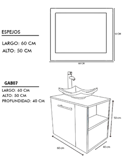 Gabinete Para Baño Derecho Con Espejo Decorativo VERNIER