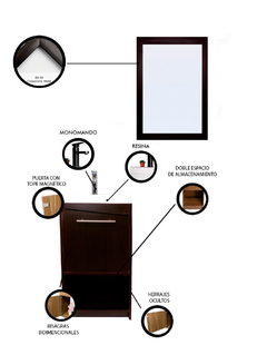 Gabinete Para Baño Con Espejo Decorativo PATTANI - tienda en línea