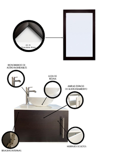Gabinete para Baño con Ovalin Y Espejo Decorativo ZÚRICH