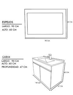 Gabinete Para Baño Con Espejo Decorativo JADE - comprar en línea