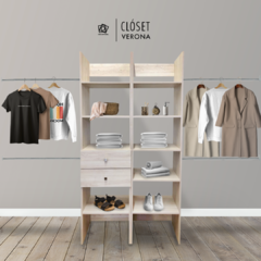 Closet Verona 2 Cajoneras Premium Ajustable - Decomobil