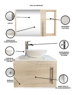 Combo Gabinete Para Baño VICERYS Con Ovalin Y Monomando + Botiquin - comprar en línea