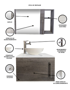 Combo Gabinete Para Baño VICERYS Con Ovalin Y Monomando + Botiquin - comprar en línea