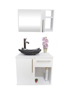 Gabinete Para Baño LUCERYS Con Lavamanos Gris Y Monomando + Botiquin