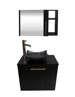 Imagen de Combo Gabinete CARLINI Para Baño Con Lavamanos Y Monomando+botiquin