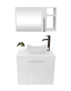 Combo Gabinete CARLINI Para Baño Con Lavamanos Y Monomando+botiquin