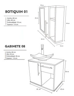 Gabinete Para Baño LUCERYS Con Lavamanos Y Monomando + Botiquin