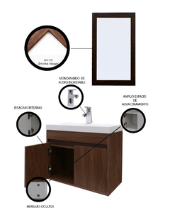 Gabinete Para Baño PIHA Con Espejo Decorativo en internet