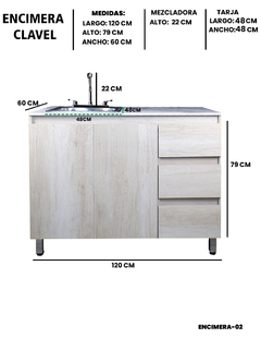 Cocina Integral Completa Premium CLAVEL Con Tarja - tienda en línea
