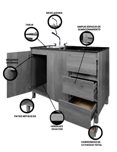 Cocina Integral Completa Premium CLAVEL Con Tarja