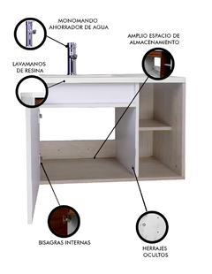 Gabinete De Baño CARLO Con Lavabo Y Llave Minimalista - tienda en línea