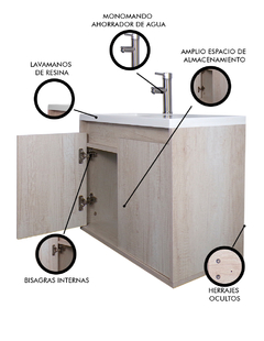 Gabinete De Baño RODRIGO Con Lavabo Y Llave Minimalista. - Decomobil
