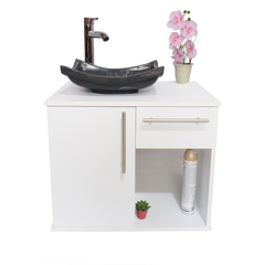 Gabinete Para Baño Con Lavamanos Y Monomando MILORI Con Puerta Y Cajón