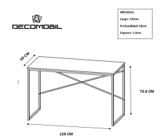 Escritorio Industrial Palermo 120 - Decomobil