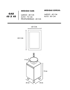 Imagen de Gabinete De Baño Para Lavabo Con Espejo Decorativo GISLA