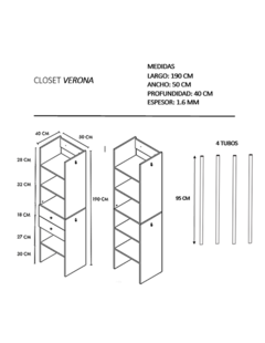 Closet Verona Completo Premium Ajustable - comprar en línea