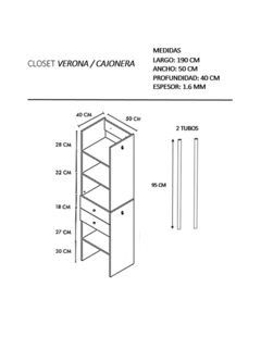 Closet Verona Cajonera Premium Ajustable - Decomobil